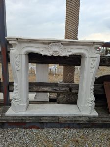 White marble fireplace